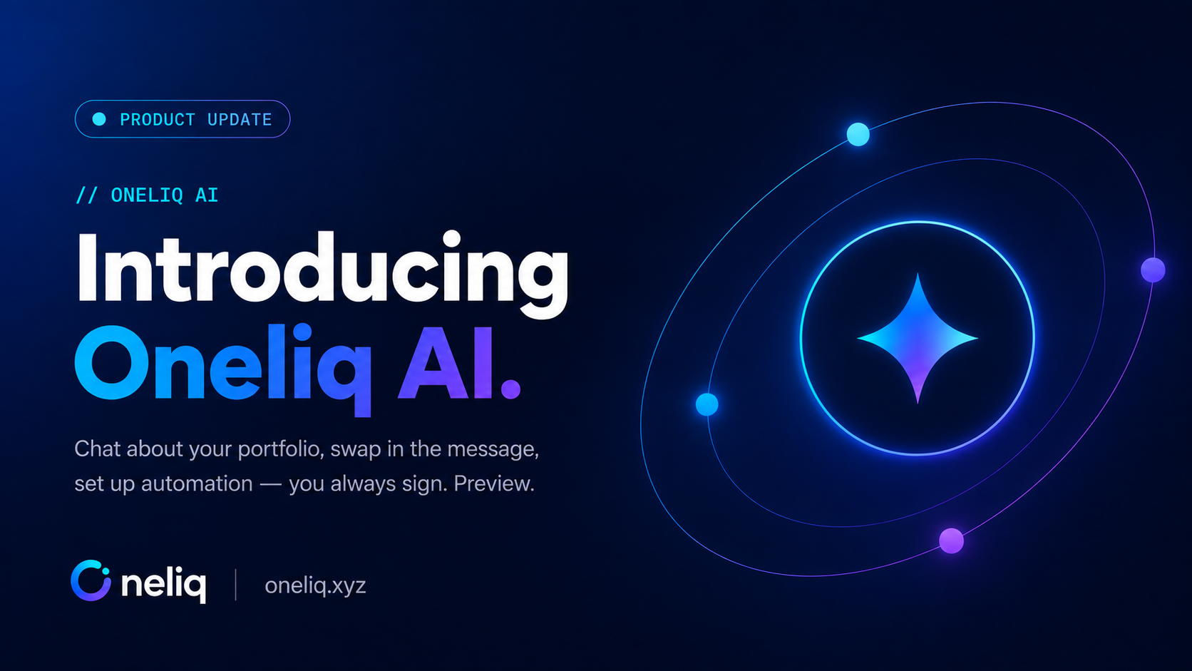 Introducing Oneliq AI — chat, swap, and automate